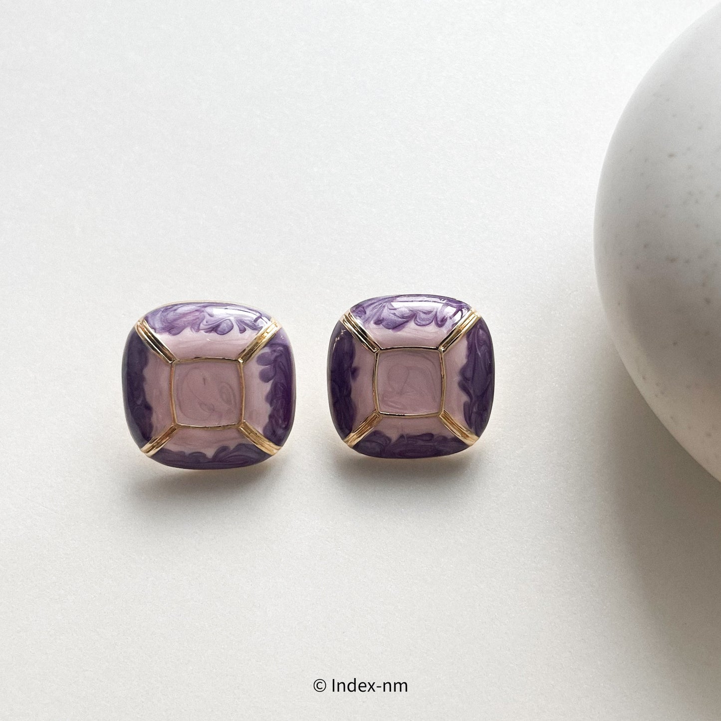 Lilac | Purple Layer Square Studs