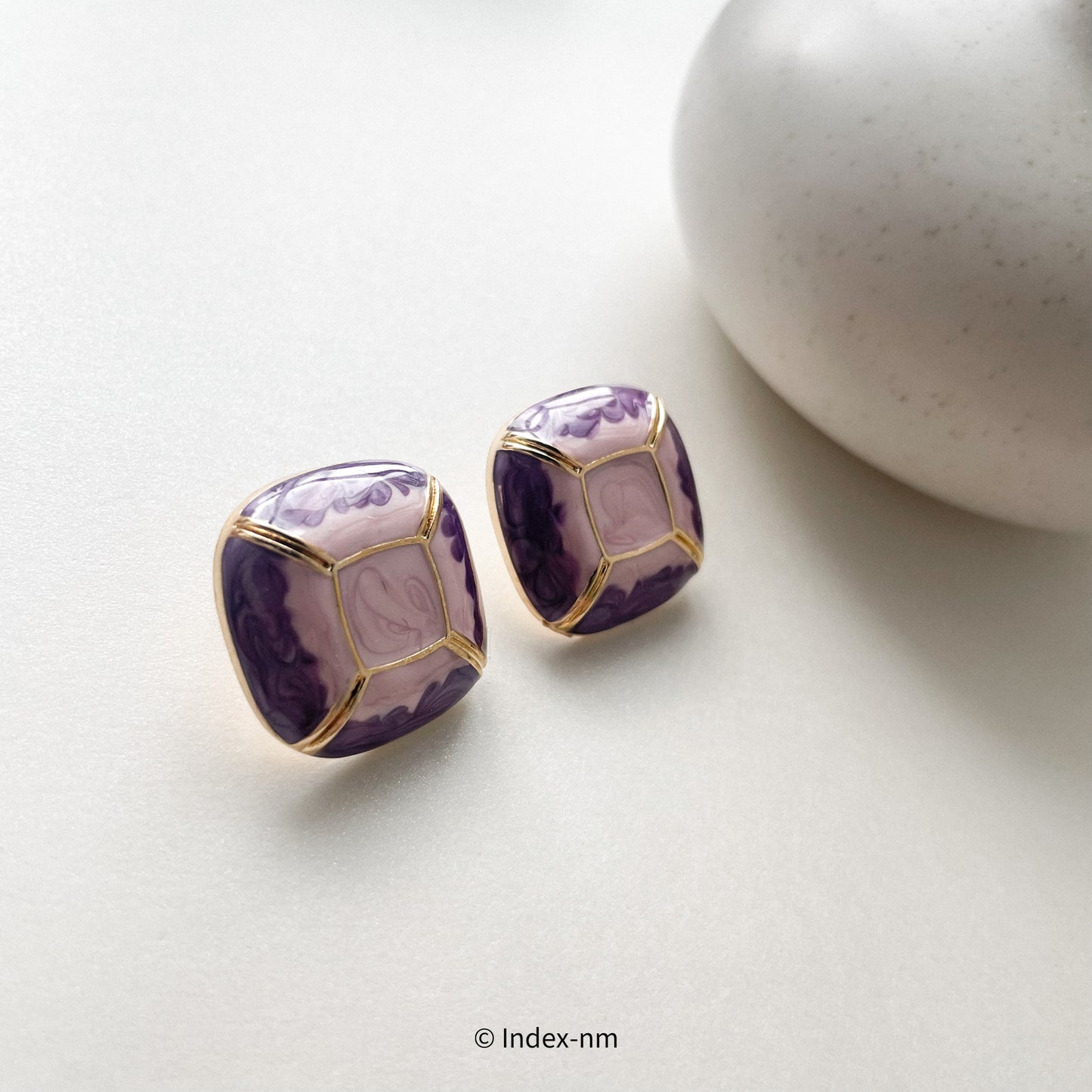 Lilac | Purple Layer Square Studs