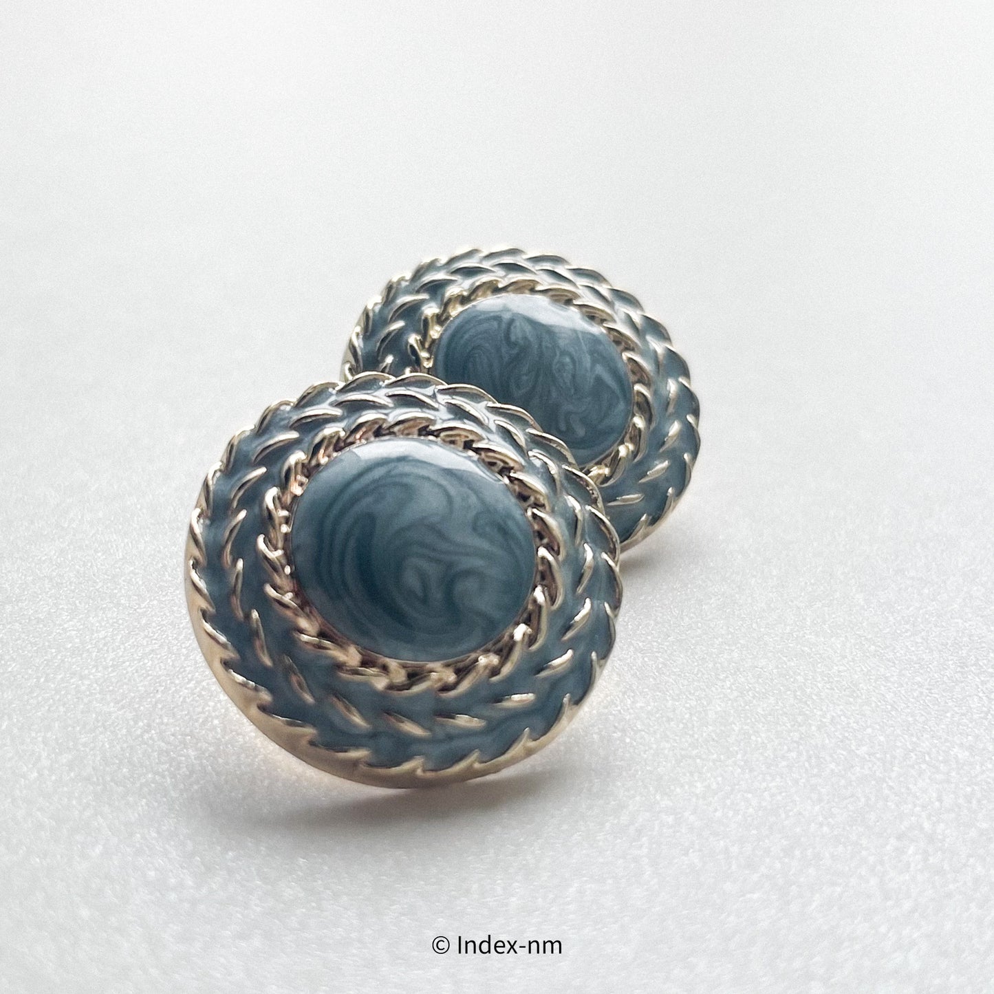 Blue Parisian | Blue Round Vintage Studs