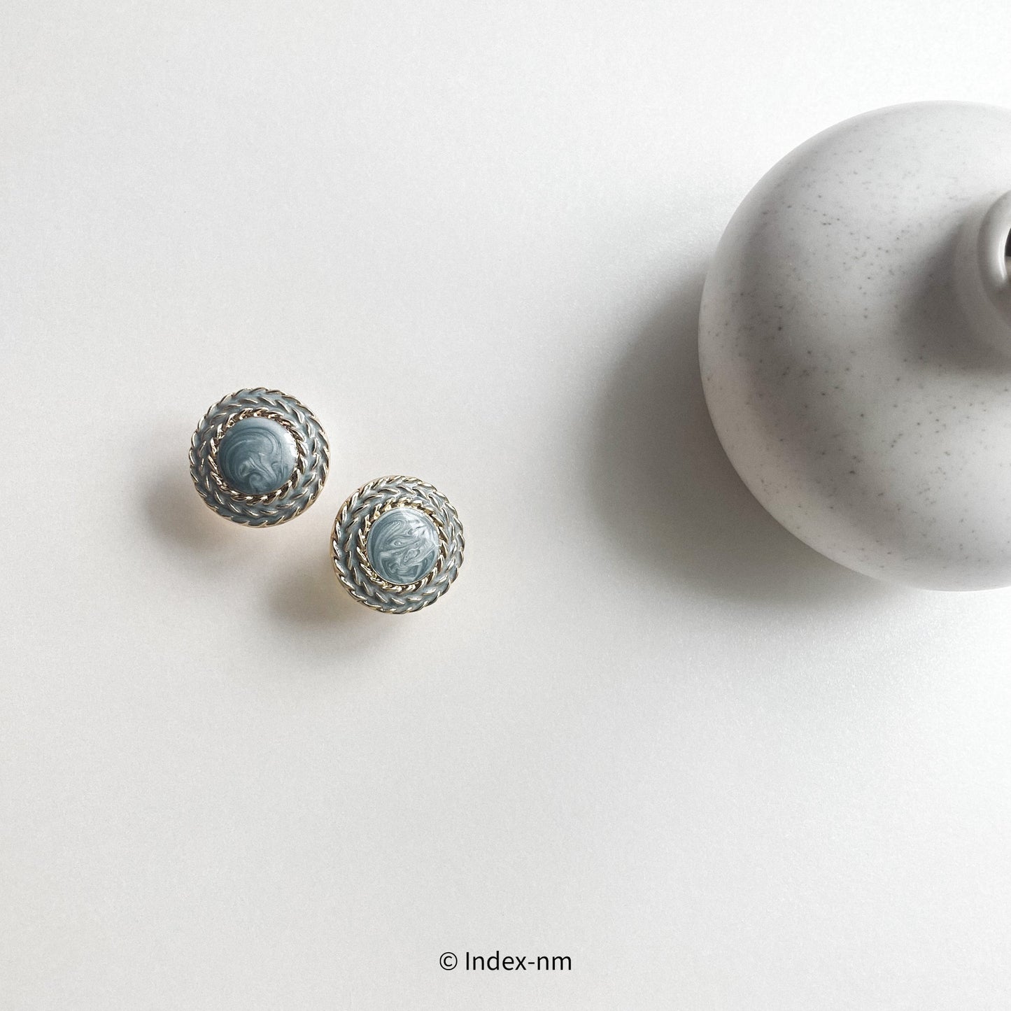 Blue Parisian | Blue Round Vintage Studs