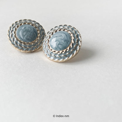 Blue Parisian | Blue Round Vintage Studs