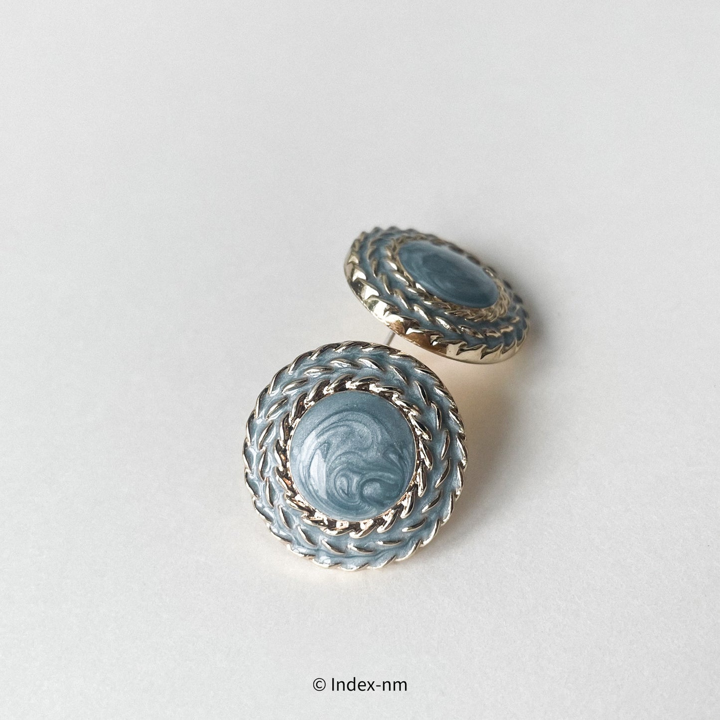 Blue Parisian | Blue Round Vintage Studs