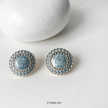 Blue Parisian | Blue Round Vintage Studs