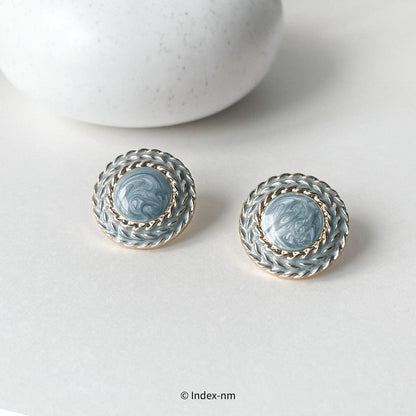 Blue Parisian | Blue Round Vintage Studs