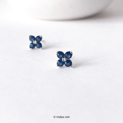 Indigo | Blue Floral Studs