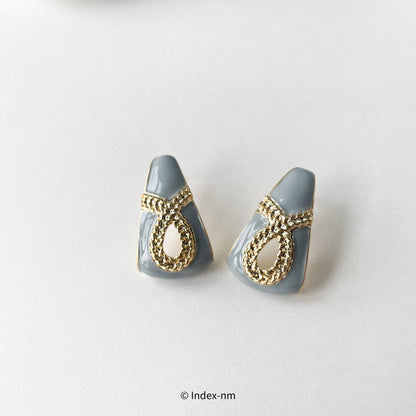 Dignity | Blue Enamel Ribbon Studs