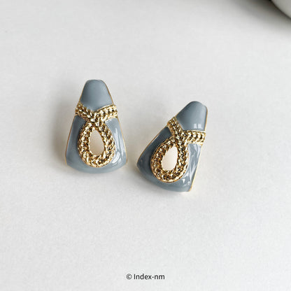 Dignity | Blue Enamel Ribbon Studs