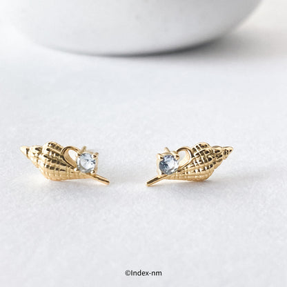 Gem | Gold Shell Studs