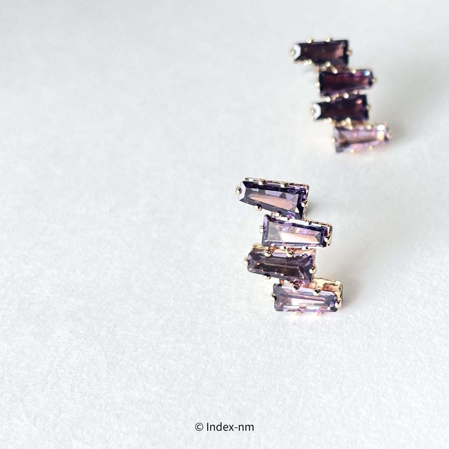 Shiny Purple Gemstone Stud Earrings / Ear Clip