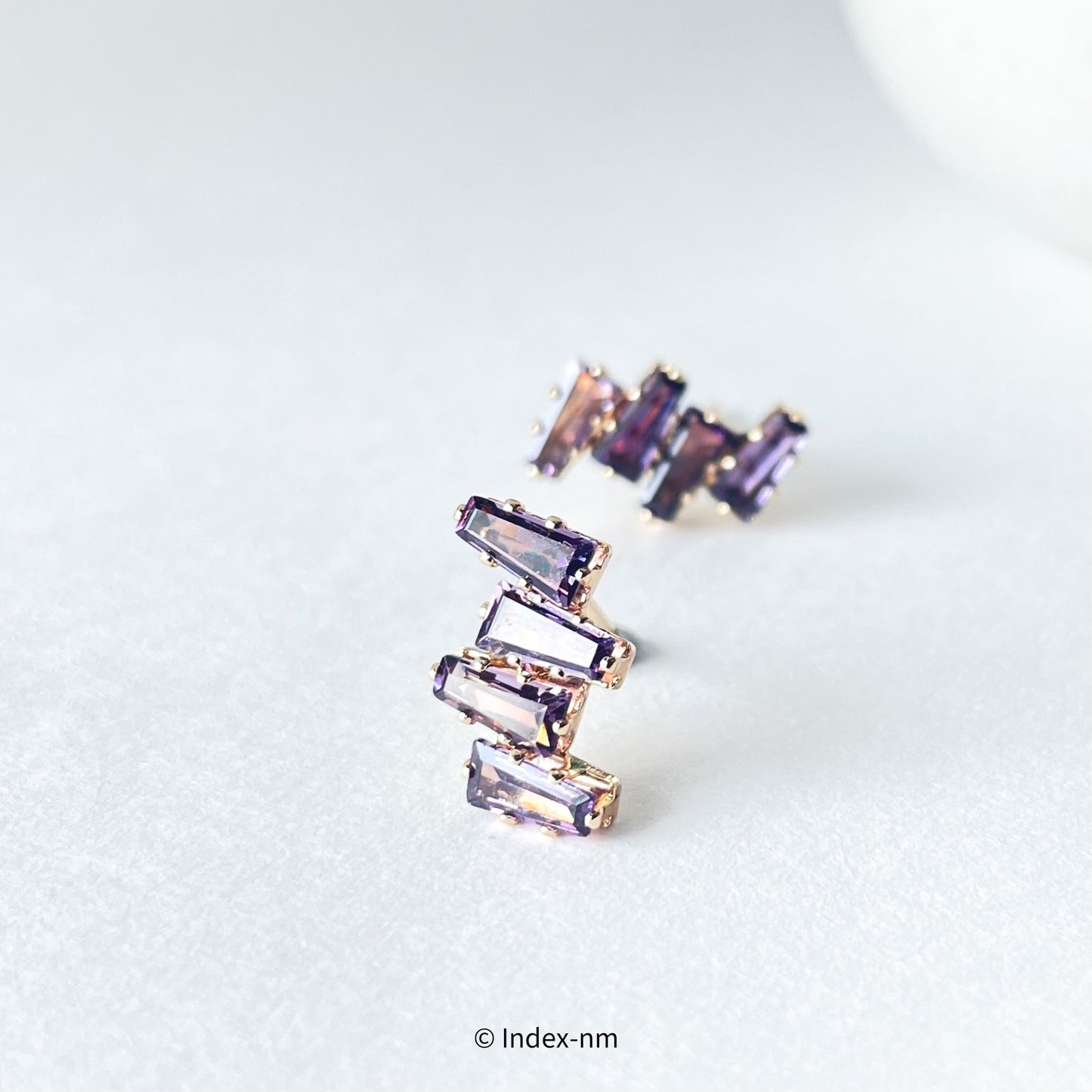 Shiny Purple Gemstone Stud Earrings / Ear Clip