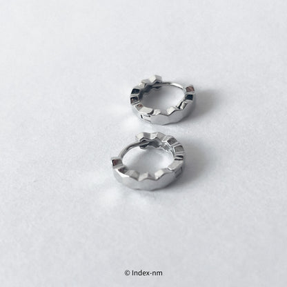 Simple Shiny Silver Gear Clip-on Earrings