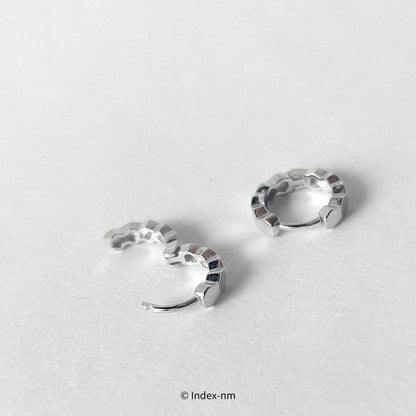 Simple Shiny Silver Gear Clip-on Earrings