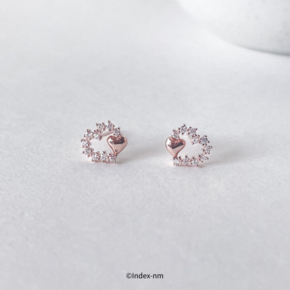 Dewdrop | Crystal Heart Frame Stud