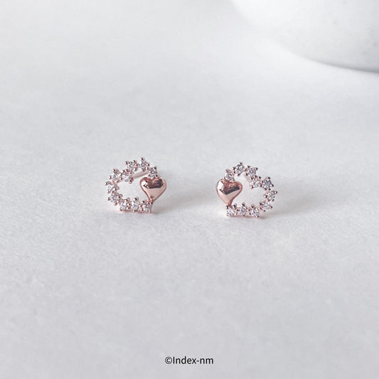 Dewdrop | Crystal Heart Frame Stud