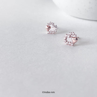 Dewdrop | Crystal Heart Frame Stud