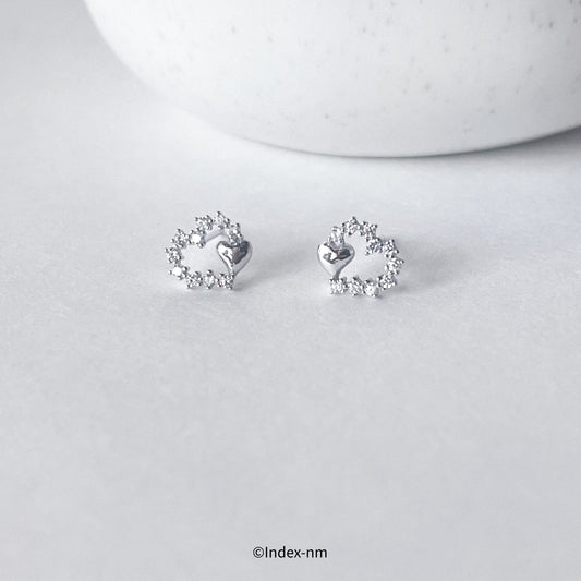 Dewdrop | Crystal Heart Frame Stud