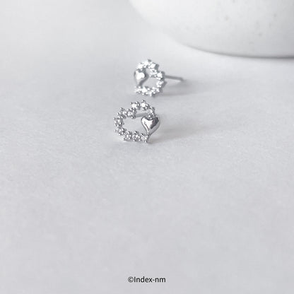 Dewdrop | Crystal Heart Frame Stud