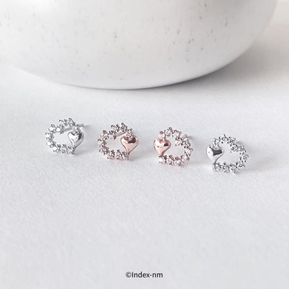 Dewdrop | Crystal Heart Frame Stud