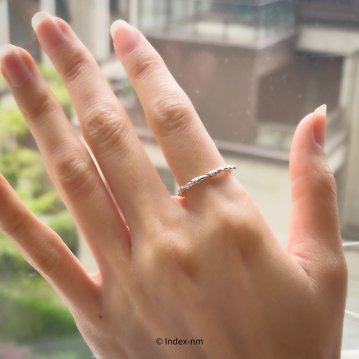 Simple Sterling Silver Texture Adjustable Ring