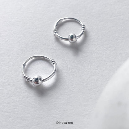 Lunette | Silver Sphere Hoops