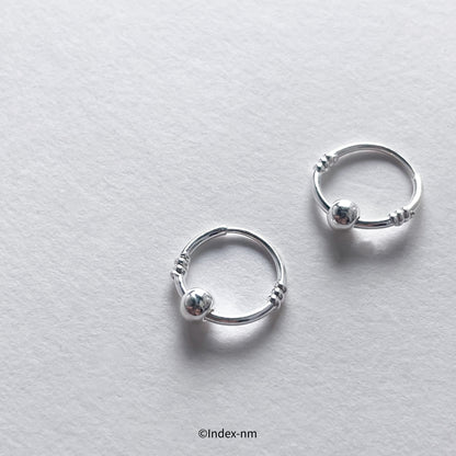 Lunette | Silver Sphere Hoops