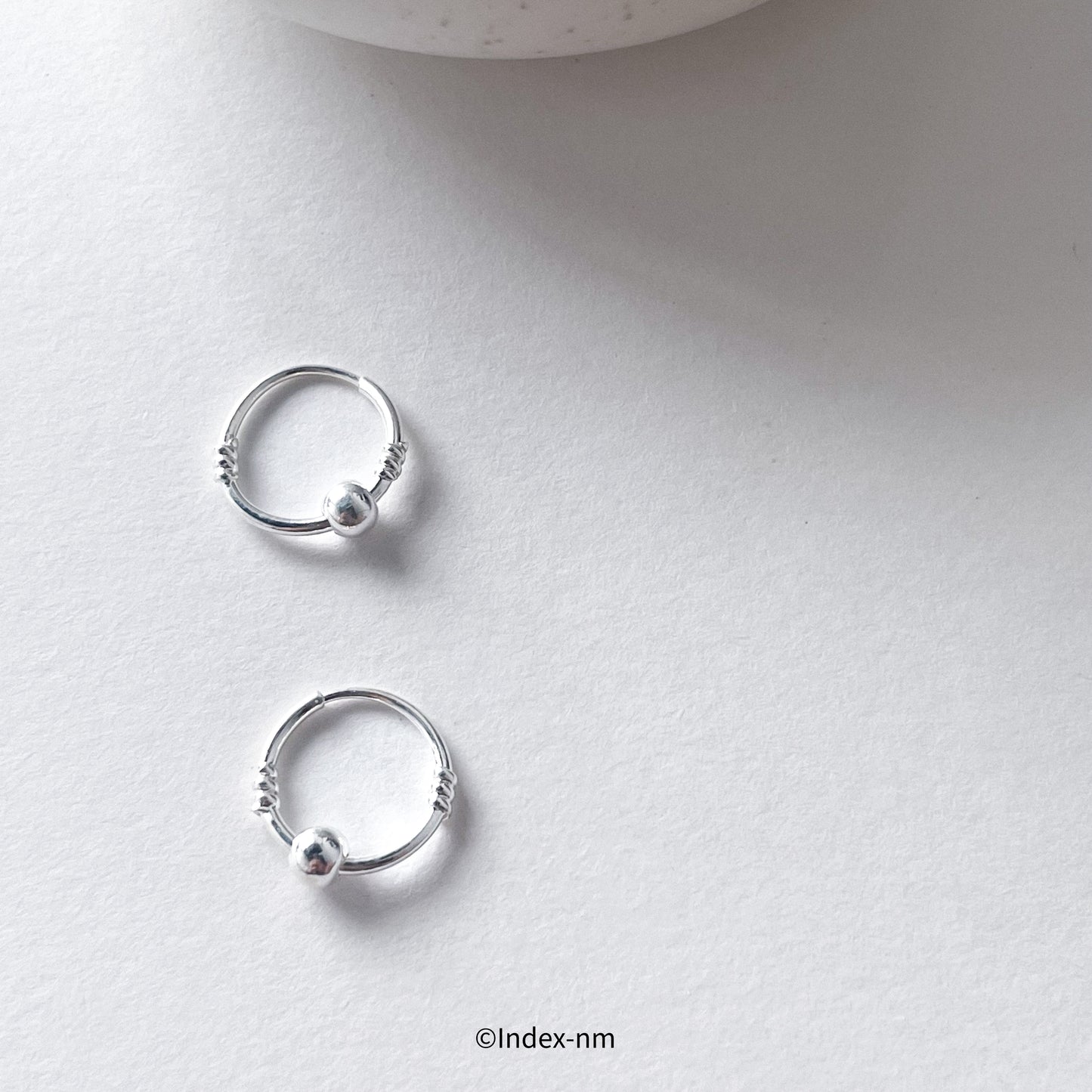 Lunette | Silver Sphere Hoops