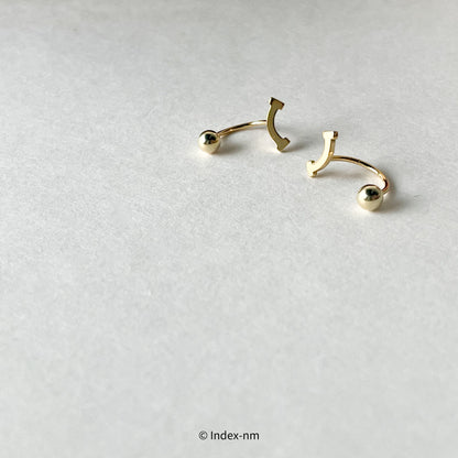 925 Sterling Silver Cute Gold/Silver Smile Stud Earrings