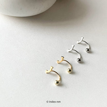 925 Sterling Silver Cute Gold/Silver Smile Stud Earrings