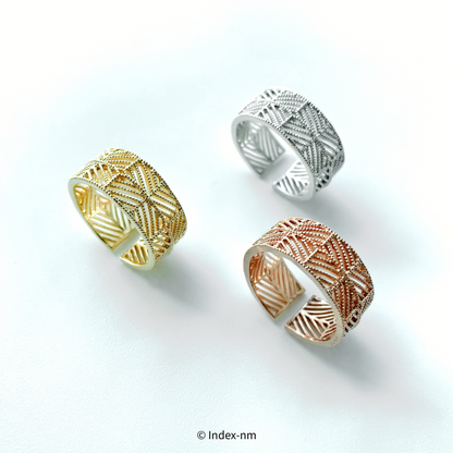 韓國製條紋可調節戒指