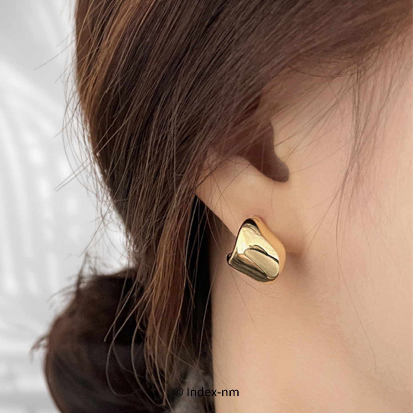 金色半圓耳環