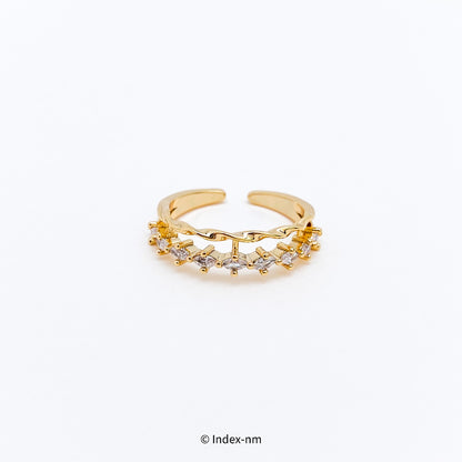 金色鋯石雙層戒指