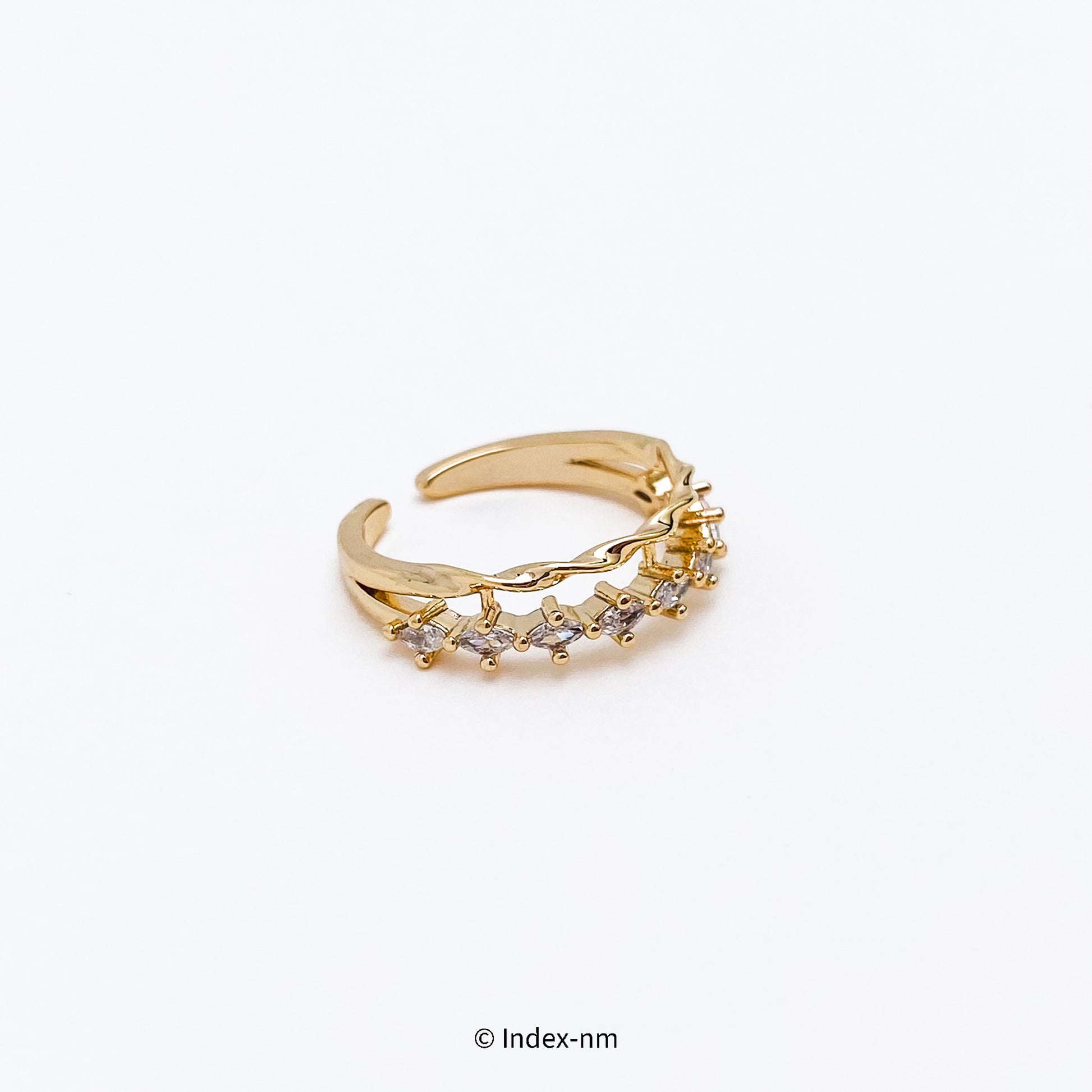 金色鋯石雙層戒指