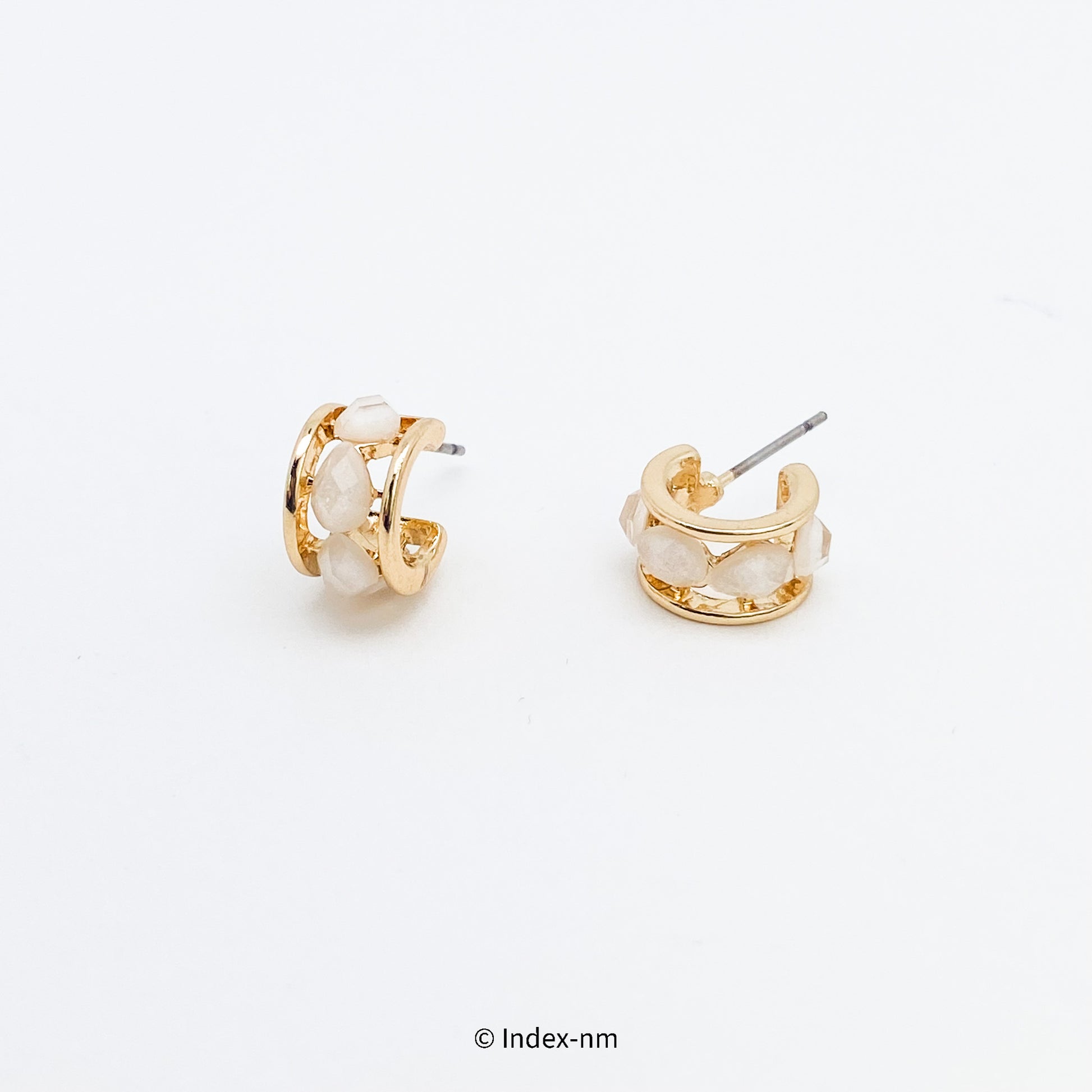 韓國製H形碎石設計耳環