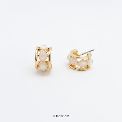 韓國製H形碎石設計耳環