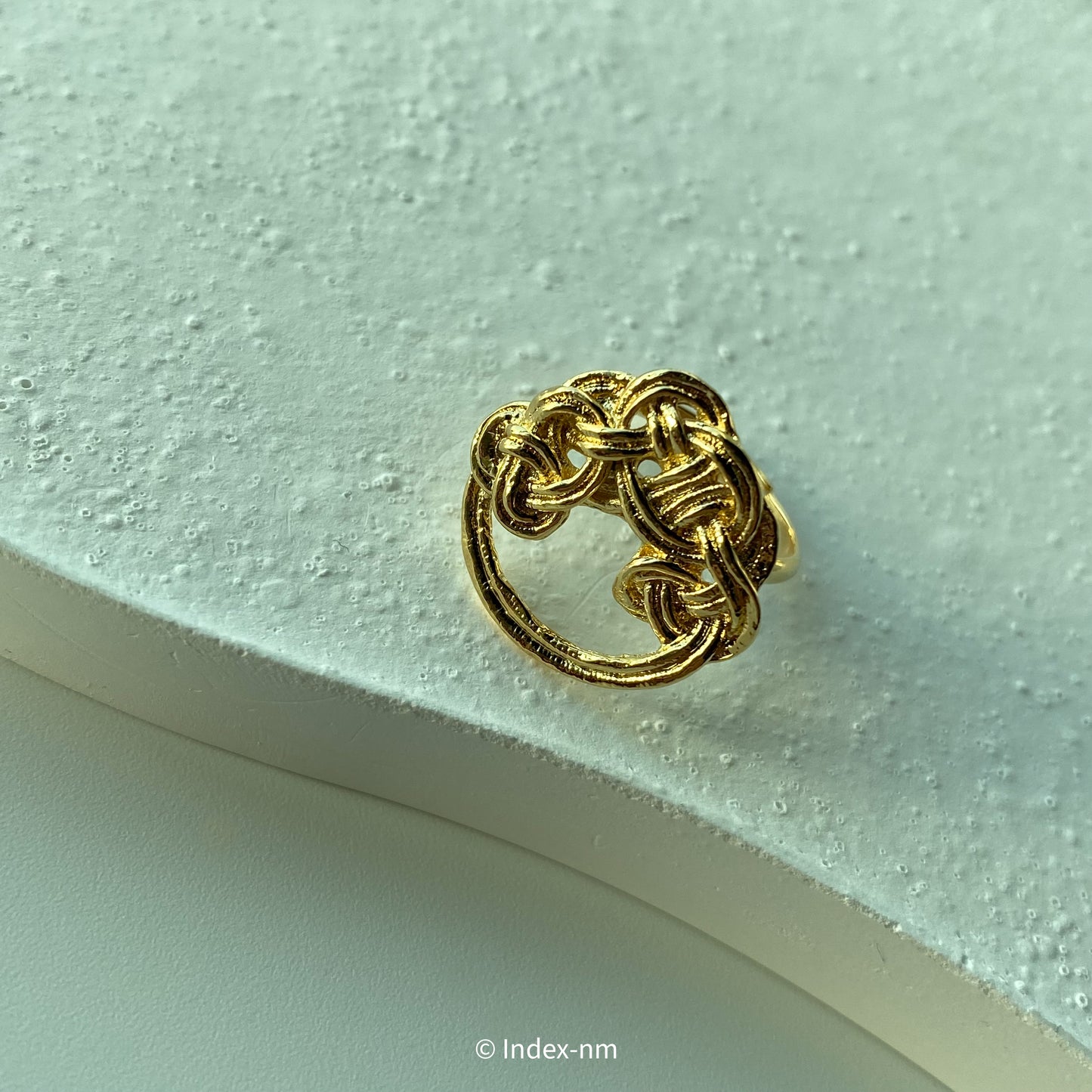 日本製金色Mizuhiki圖案可調節戒指