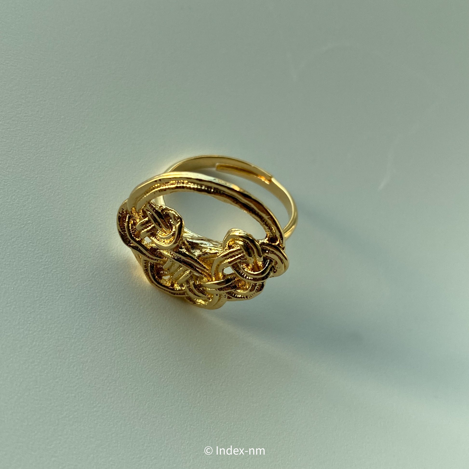 日本製金色Mizuhiki圖案可調節戒指
