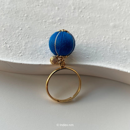 布藝日本製藍紺可調節金戒指