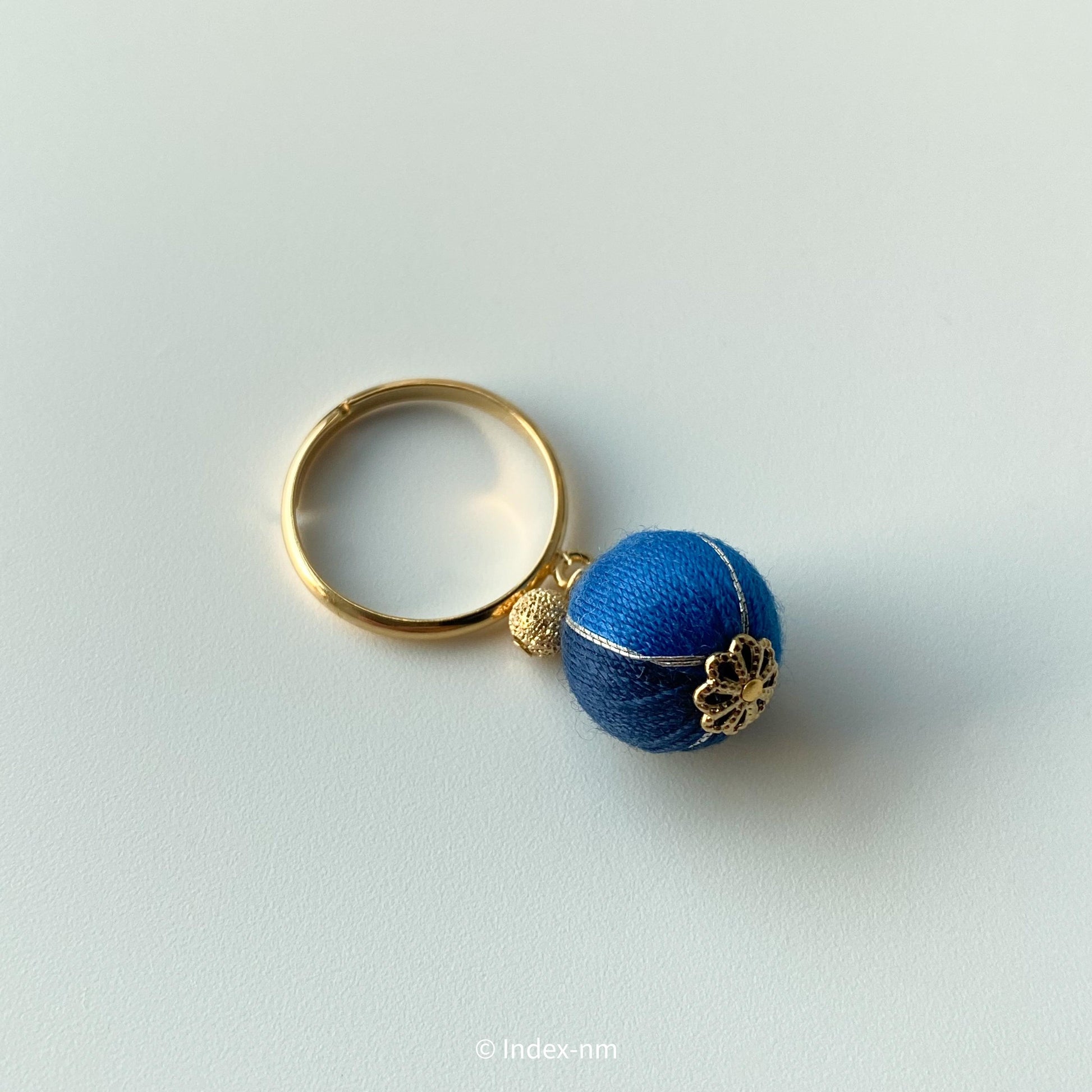 布藝日本製藍紺可調節金戒指
