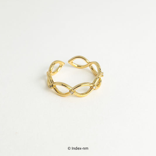 金色鋯石縷空戒指