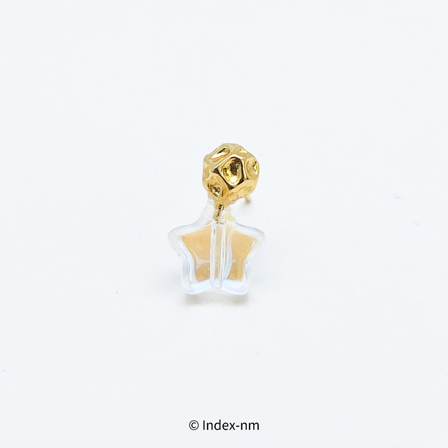 金色透明星星耳環