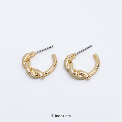 韓國雙色C形耳環